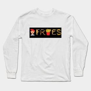 FRENCH fries, French man and fast food, chips Long Sleeve T-Shirt